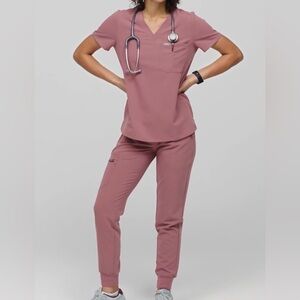 Figs Muave Scrub Set - Small Zamora Jogger Pants & XS Catarina Top
